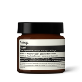 Lucent Facial Night Masque in a glass jar.